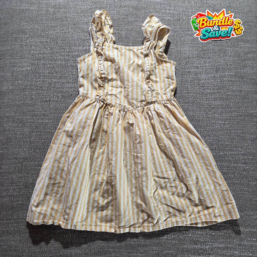 Hannah Andersson Striped Sundress Girls Size 110 Yellow Cottagecore